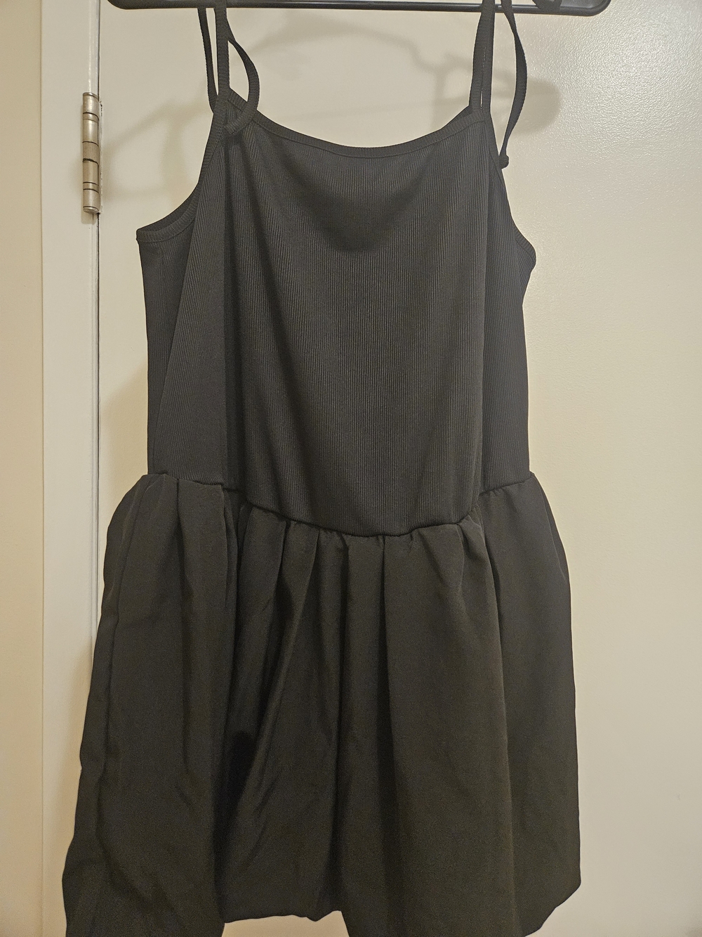 Source Unknown Black Spaghetti-Strap Drop-Waist Dress